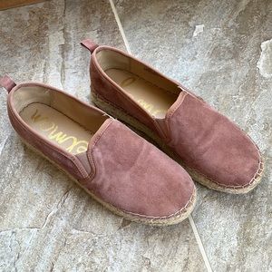 Sam Edelman Carrin rose pink suede Platform Espadrilles womens sz 9